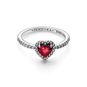 Elevated Red Heart Ring