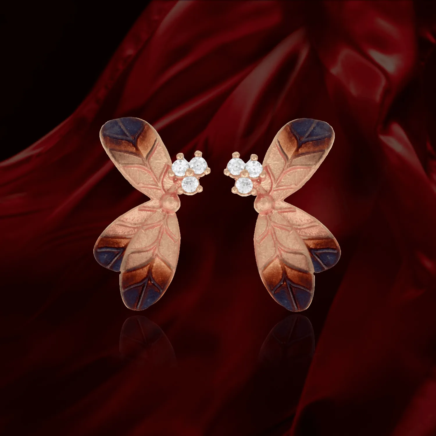 Ember Petal on Vine Earrings