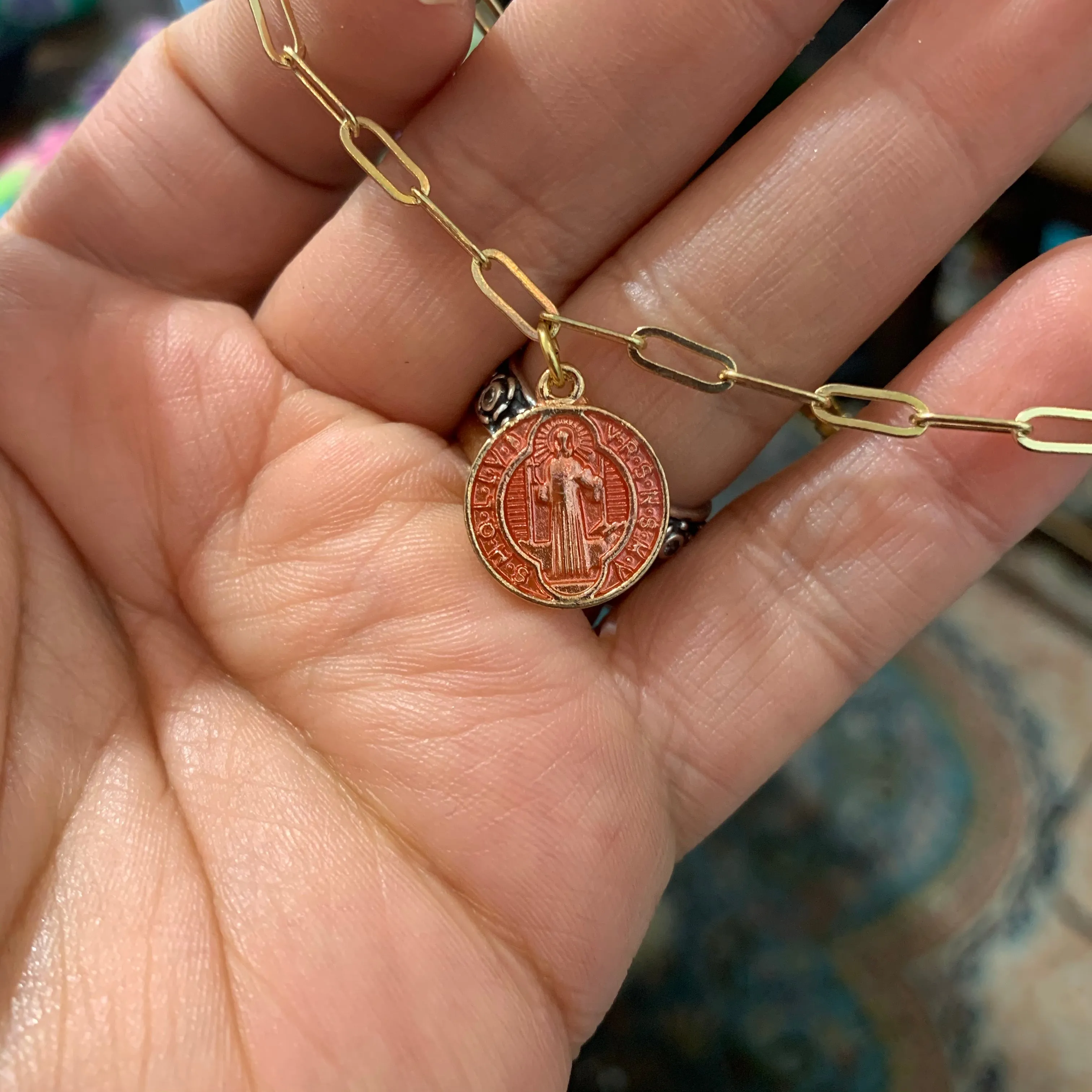 Enamel St Benedict Earrings and Bracelets