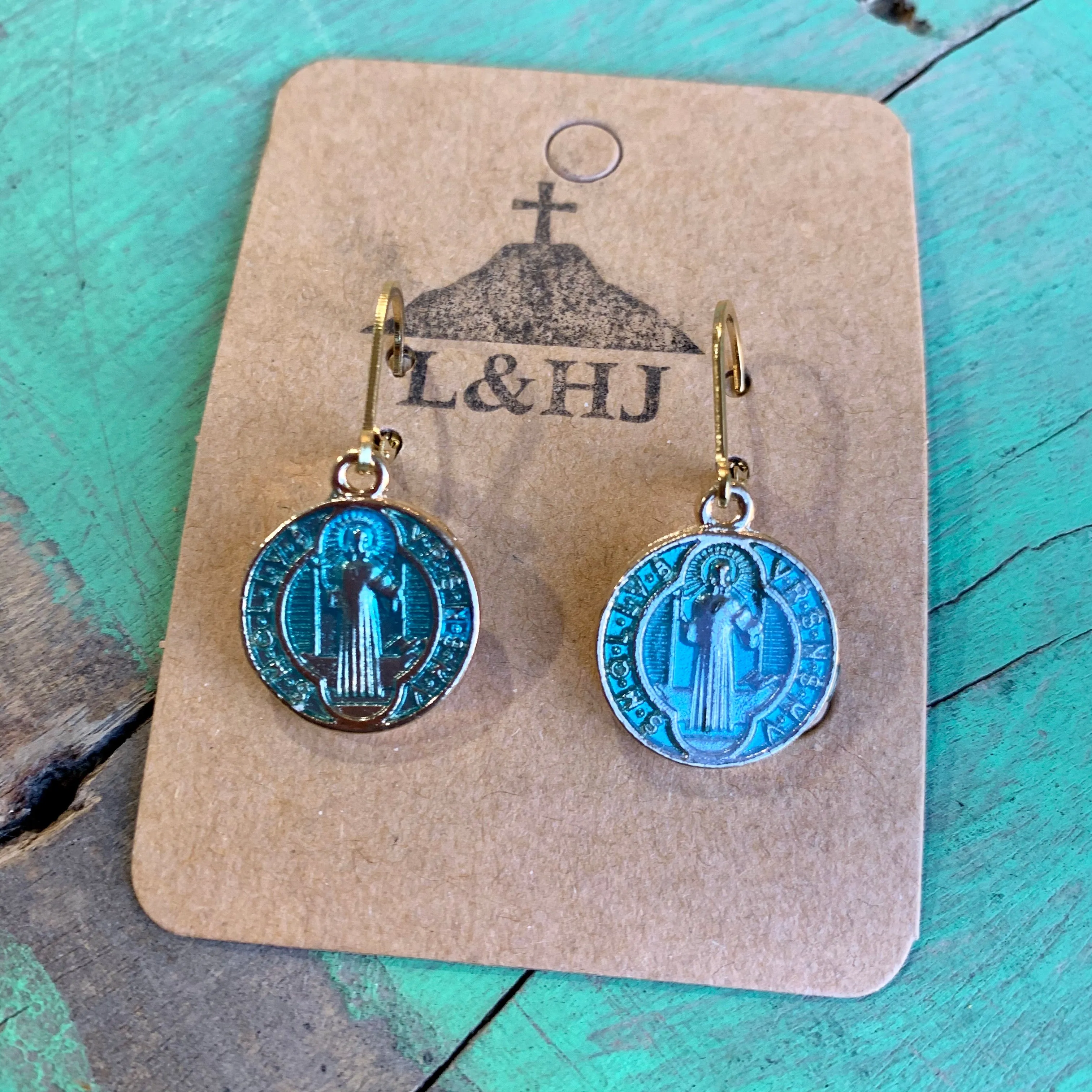 Enamel St Benedict Earrings and Bracelets