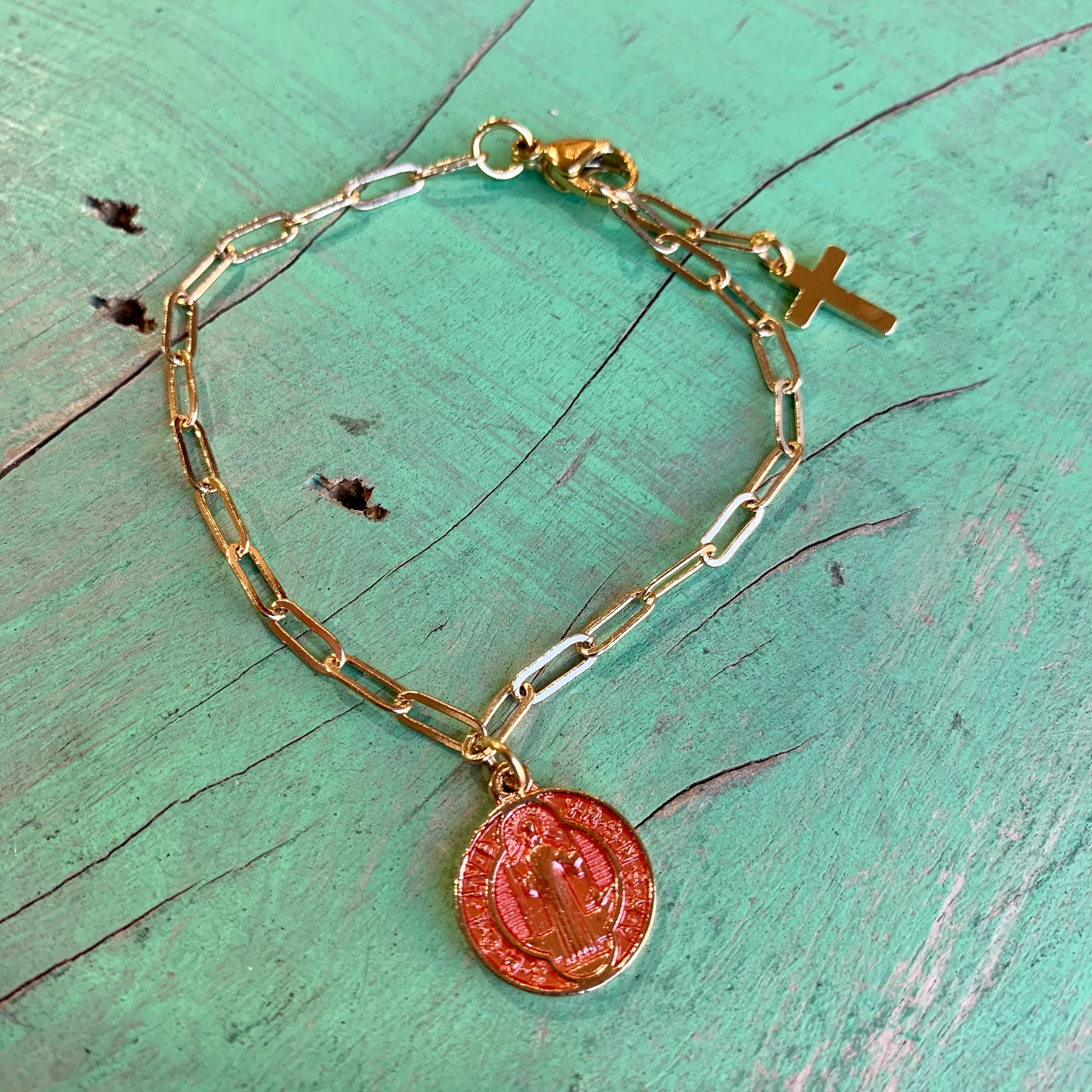 Enamel St Benedict Earrings and Bracelets