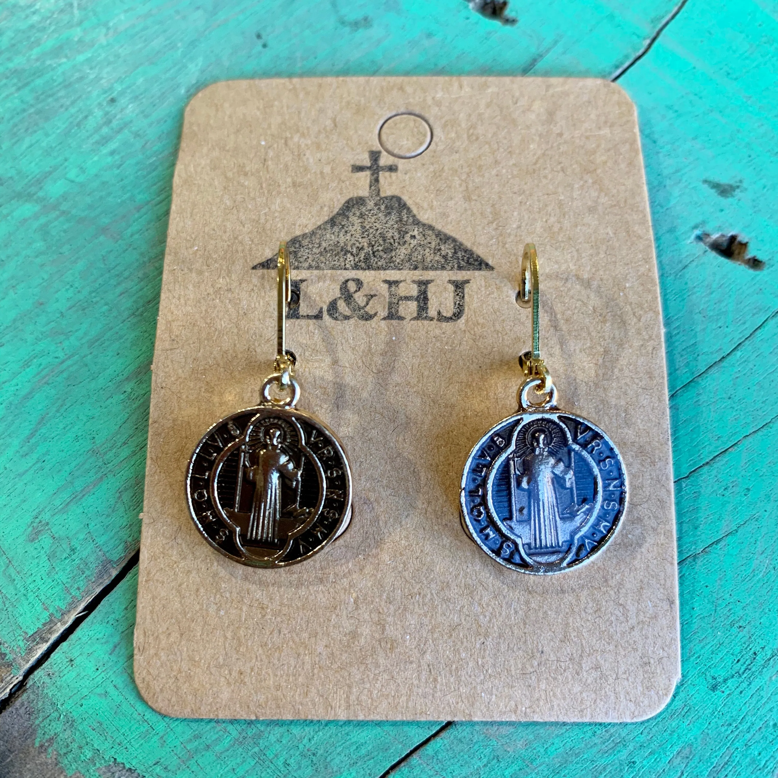 Enamel St Benedict Earrings and Bracelets