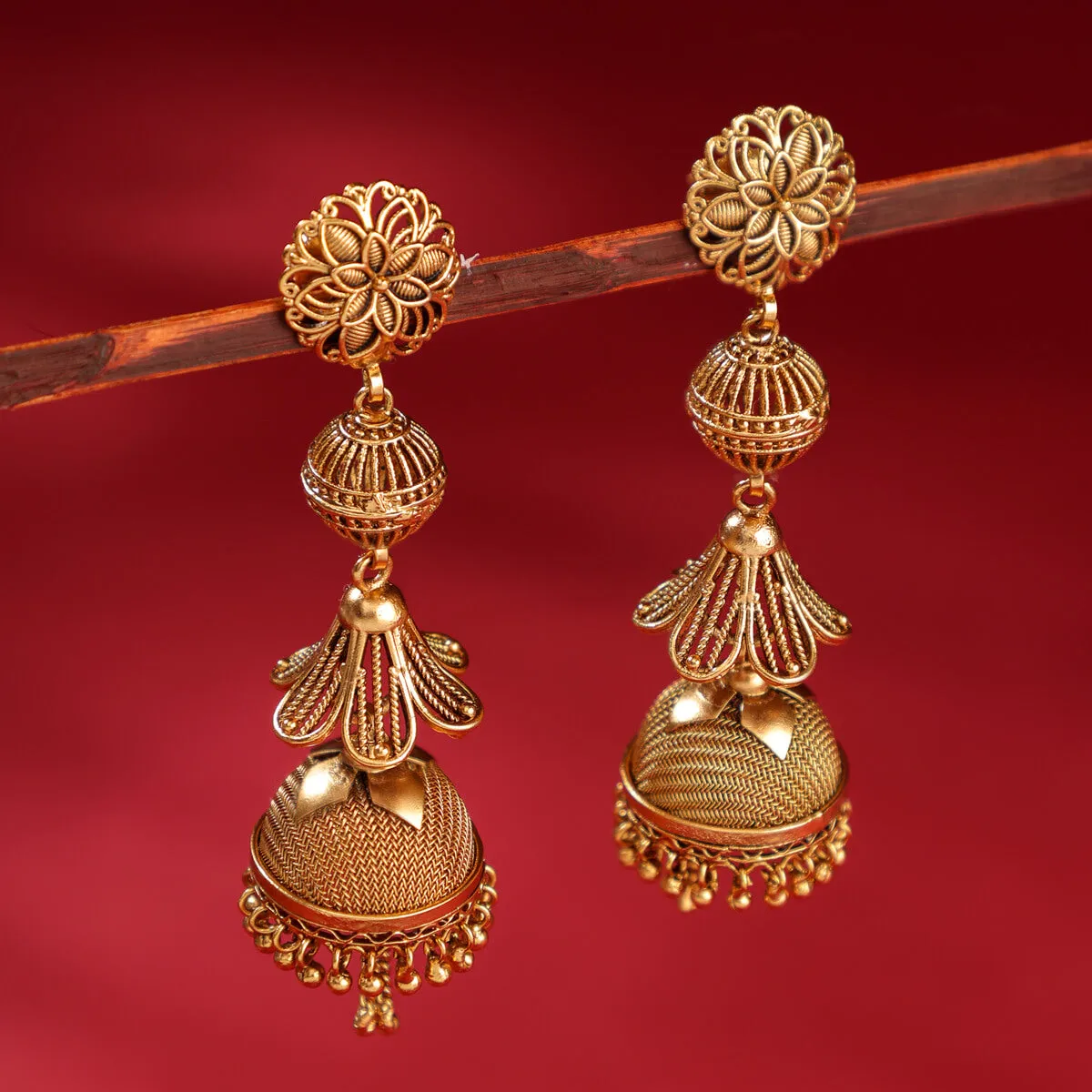 Floral Orbit Jhumki