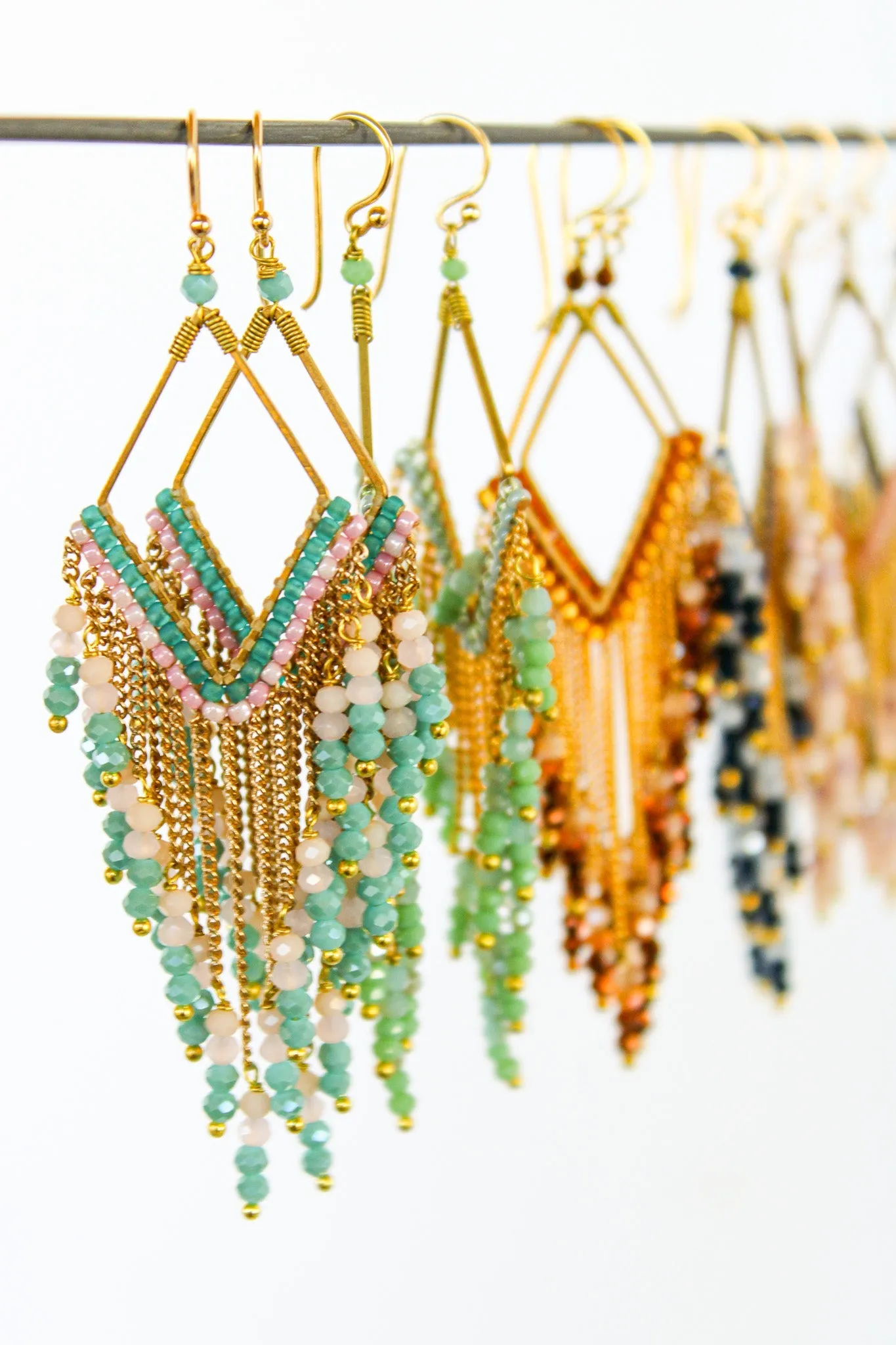 Fringe Thai Crystal Earrings