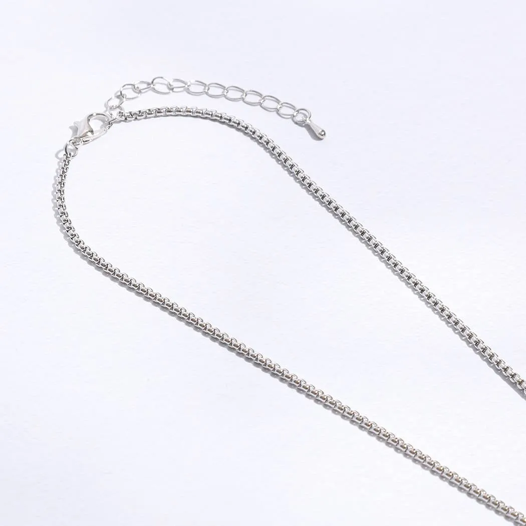 Gold Disc Clover Pave Chain Necklace