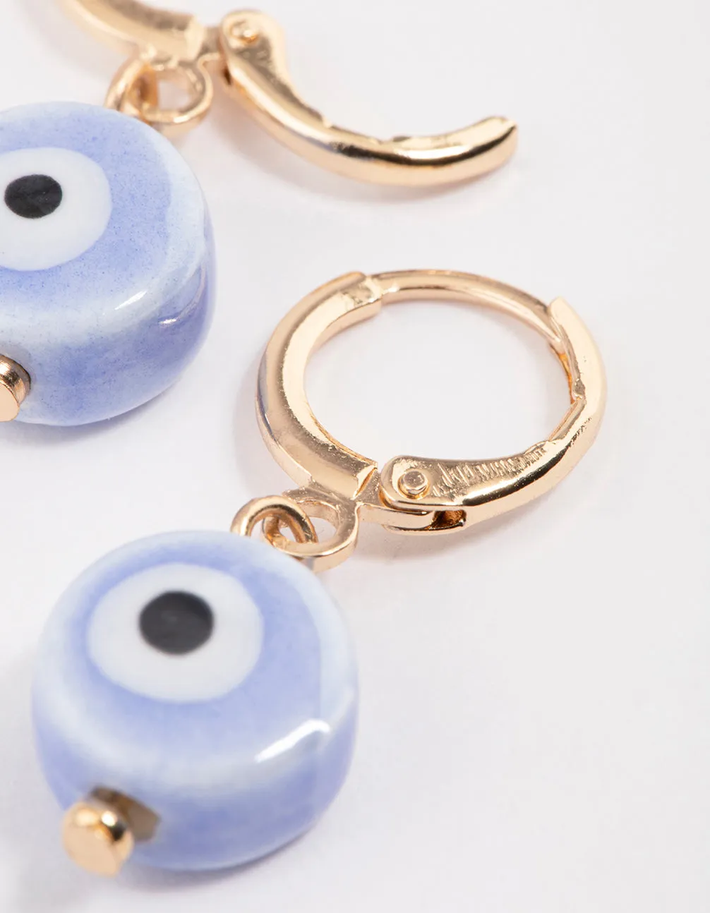 Gold Mini Evil Eye Huggie Earrings