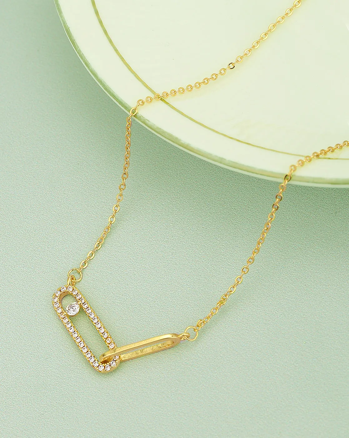 Gold Plated With Cz Unique Necklace For Women