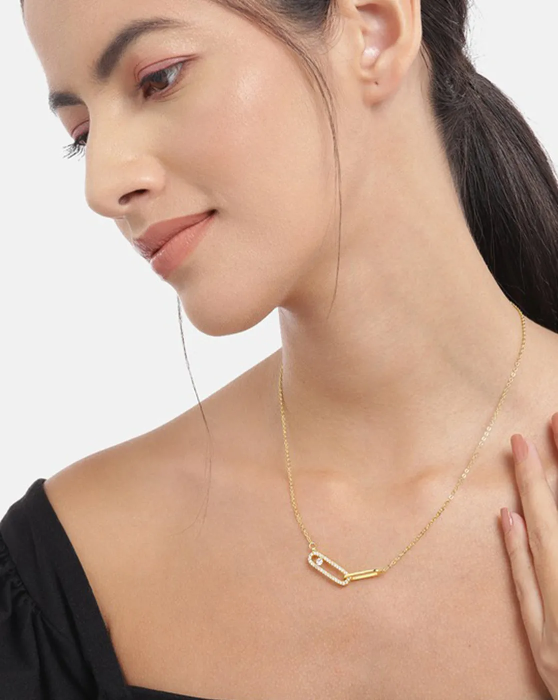 Gold Plated With Cz Unique Necklace For Women