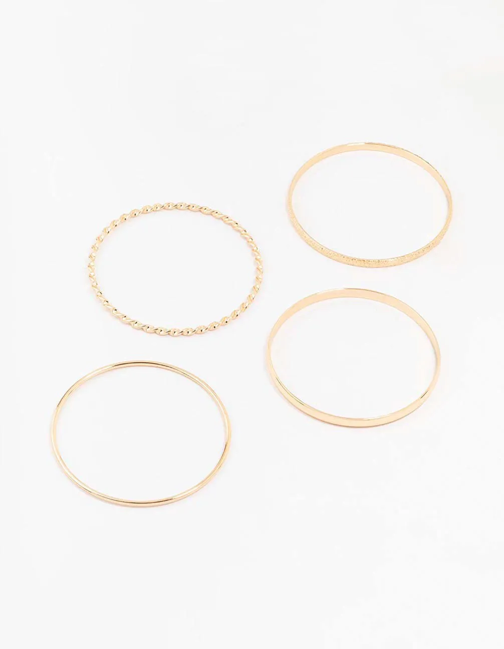 Gold Twisted Bangle Bracelets 4-Pack