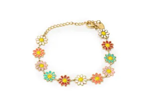 Golden Colorful Flower Bracelet