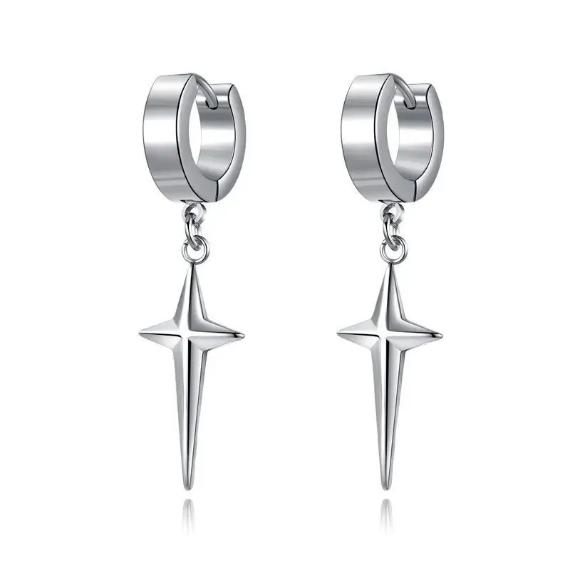 Gothic Silver Color Thorns Hoops Earrings For Women Men Teens Luxury New Fashion Trendy Party Jewelry Aesthetic Accessories