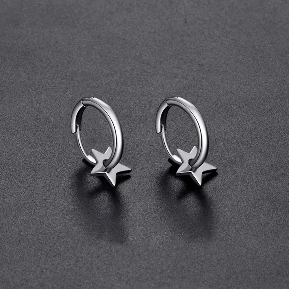 Gothic Silver Color Thorns Hoops Earrings For Women Men Teens Luxury New Fashion Trendy Party Jewelry Aesthetic Accessories