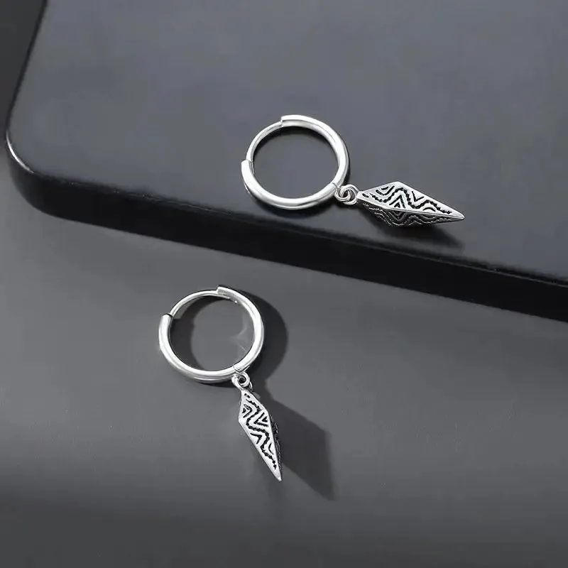 Gothic Silver Color Thorns Hoops Earrings For Women Men Teens Luxury New Fashion Trendy Party Jewelry Aesthetic Accessories