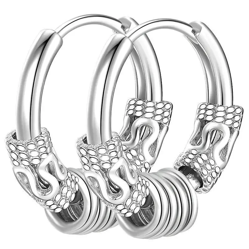 Gothic Silver Color Thorns Hoops Earrings For Women Men Teens Luxury New Fashion Trendy Party Jewelry Aesthetic Accessories