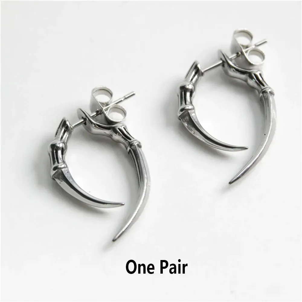 Gothic Silver Color Thorns Hoops Earrings For Women Men Teens Luxury New Fashion Trendy Party Jewelry Aesthetic Accessories