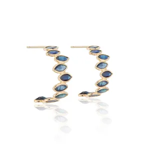 Harley Sapphire Hoops, 18K Yellow Gold