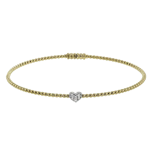 Heart Bangle in 18k Gold with Diamonds