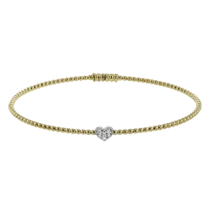 Heart Bangle in 18k Gold with Diamonds