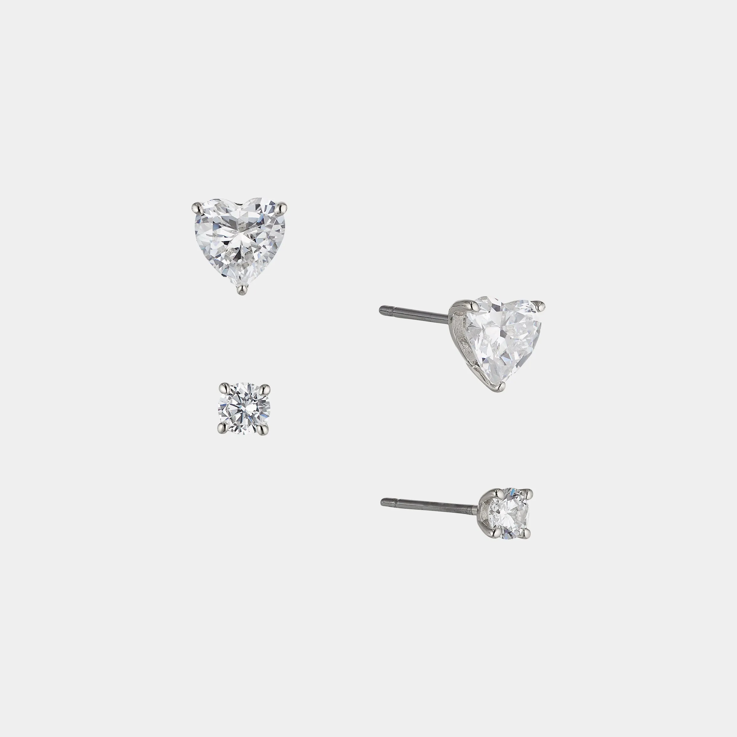 HEART CZ STUD SET OF EARRINGS