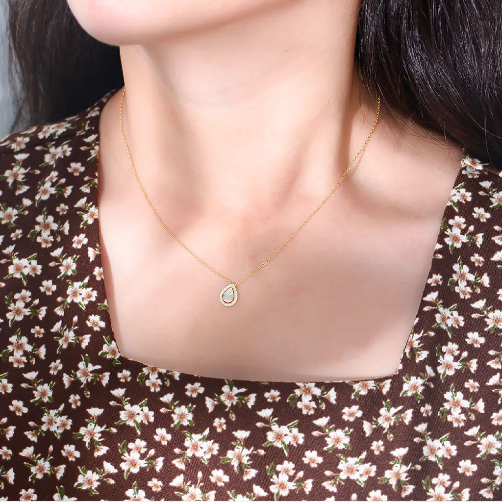 Ingenious Teardrop Full Diamond Necklace