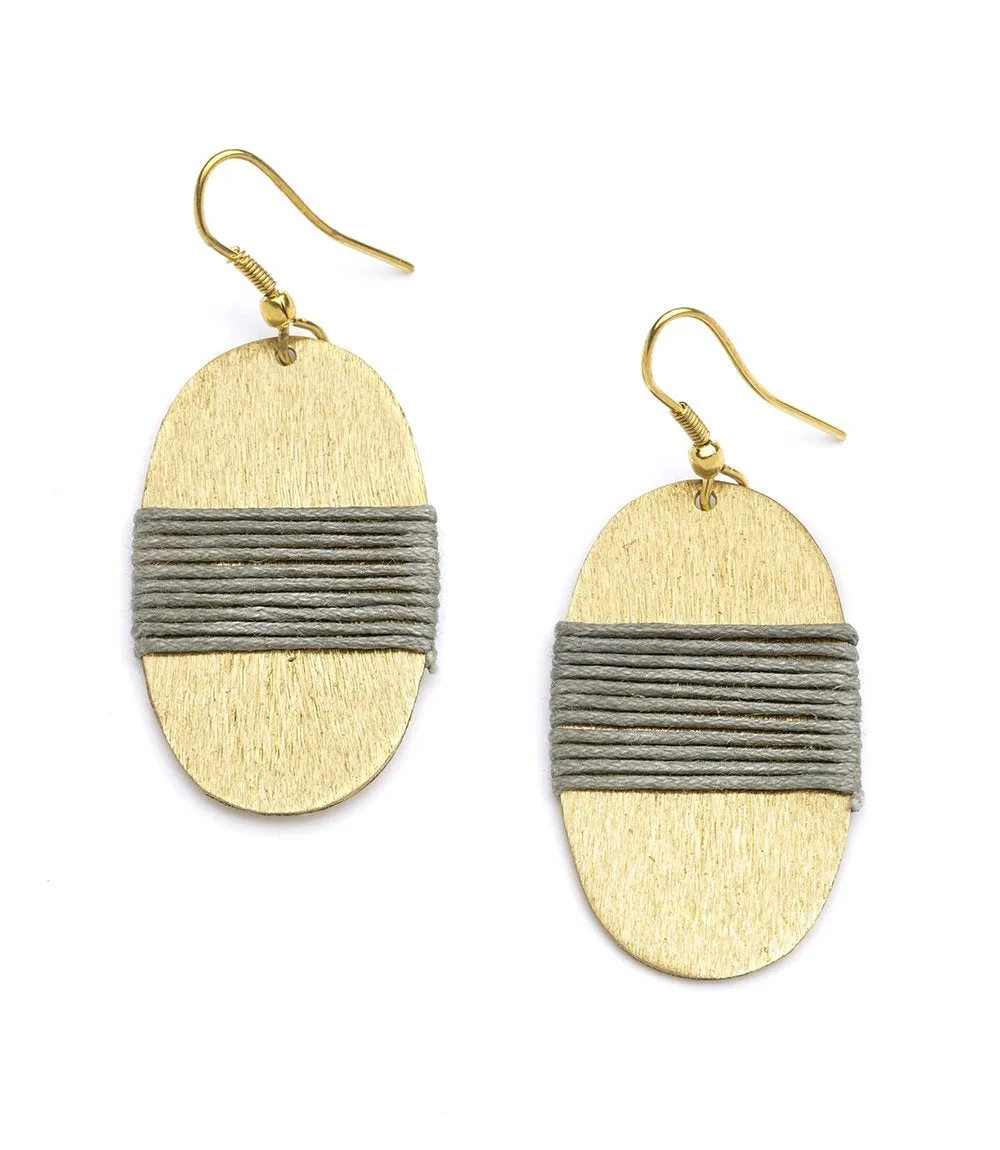 Kaia Earrings - Gray Medallion