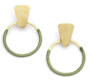 Kaia Earrings - Olive Hoop