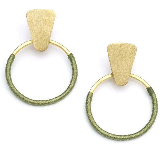 Kaia Earrings - Olive Hoop