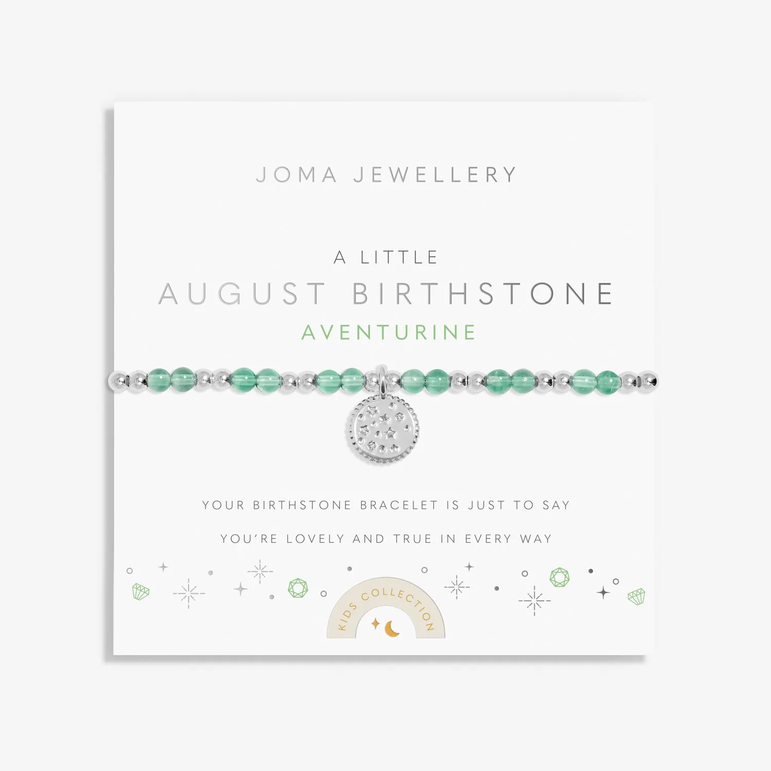 Kids A Little August Birthstone Silver Plated Bracelet C789