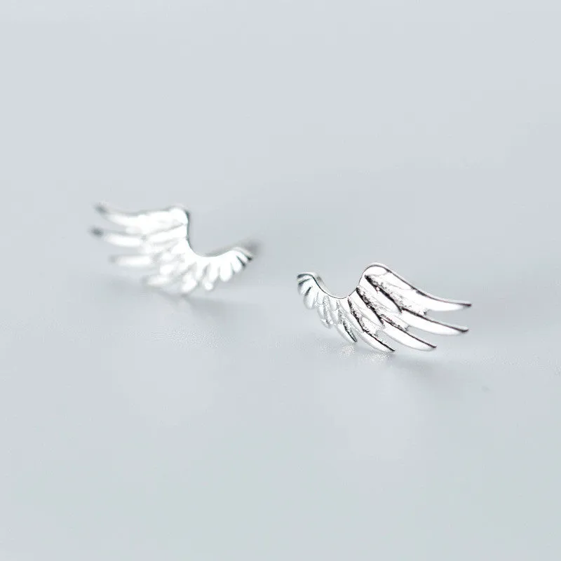 Lady Temperament Simple Wing Ear Studs