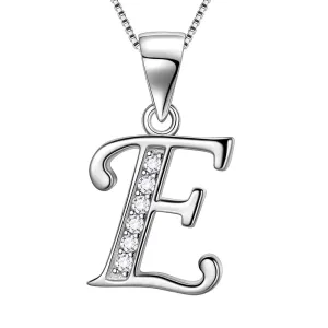 Letter E Initial Necklaces Pendant Women Men Name Jewelry Gift 925 Silver