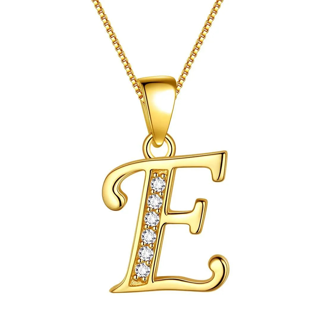 Letter E Initial Necklaces Pendant Women Men Name Jewelry Gift 925 Silver