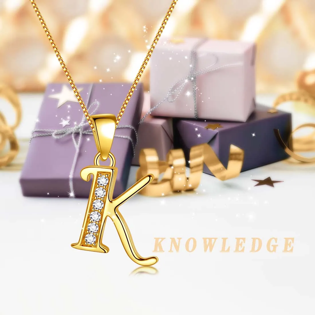 Letter K Initial Necklaces Pendant Women Men Name Jewelry Gift 925 Silver