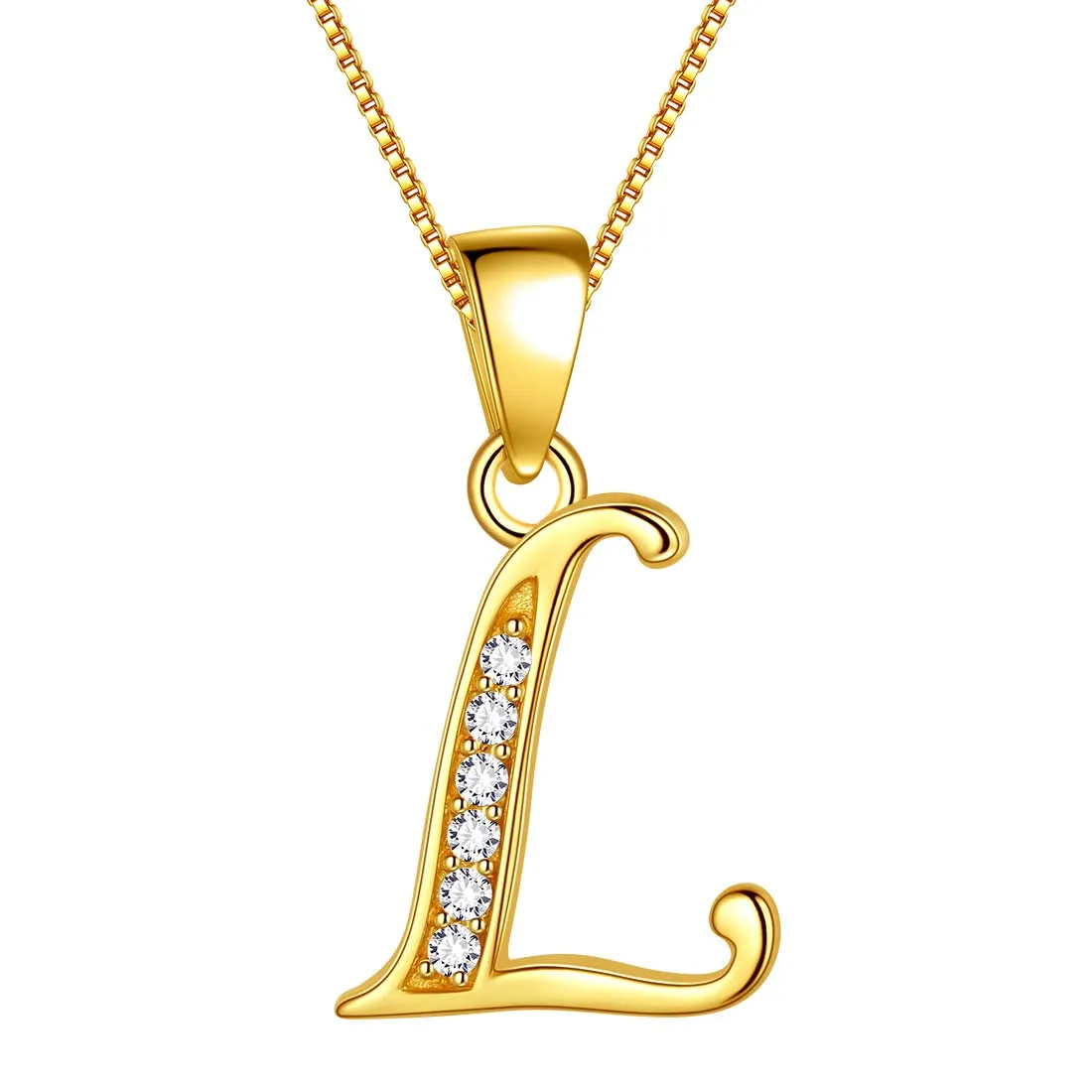 Letter L Initial Necklaces Pendant Women Men Name Jewelry Gift 925 Silver