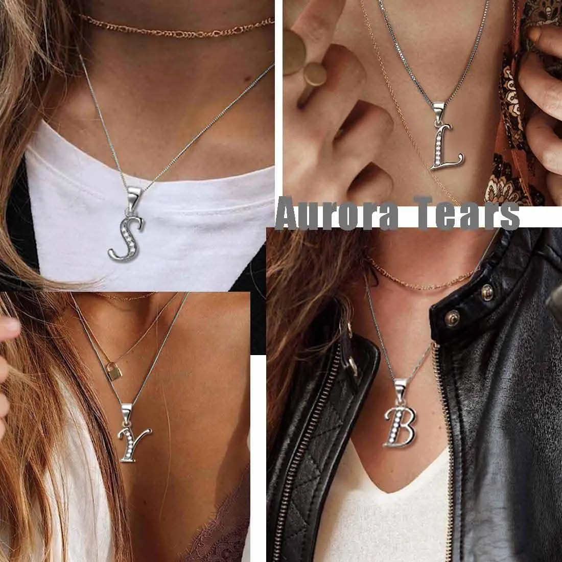 Letter L Initial Necklaces Pendant Women Men Name Jewelry Gift 925 Silver