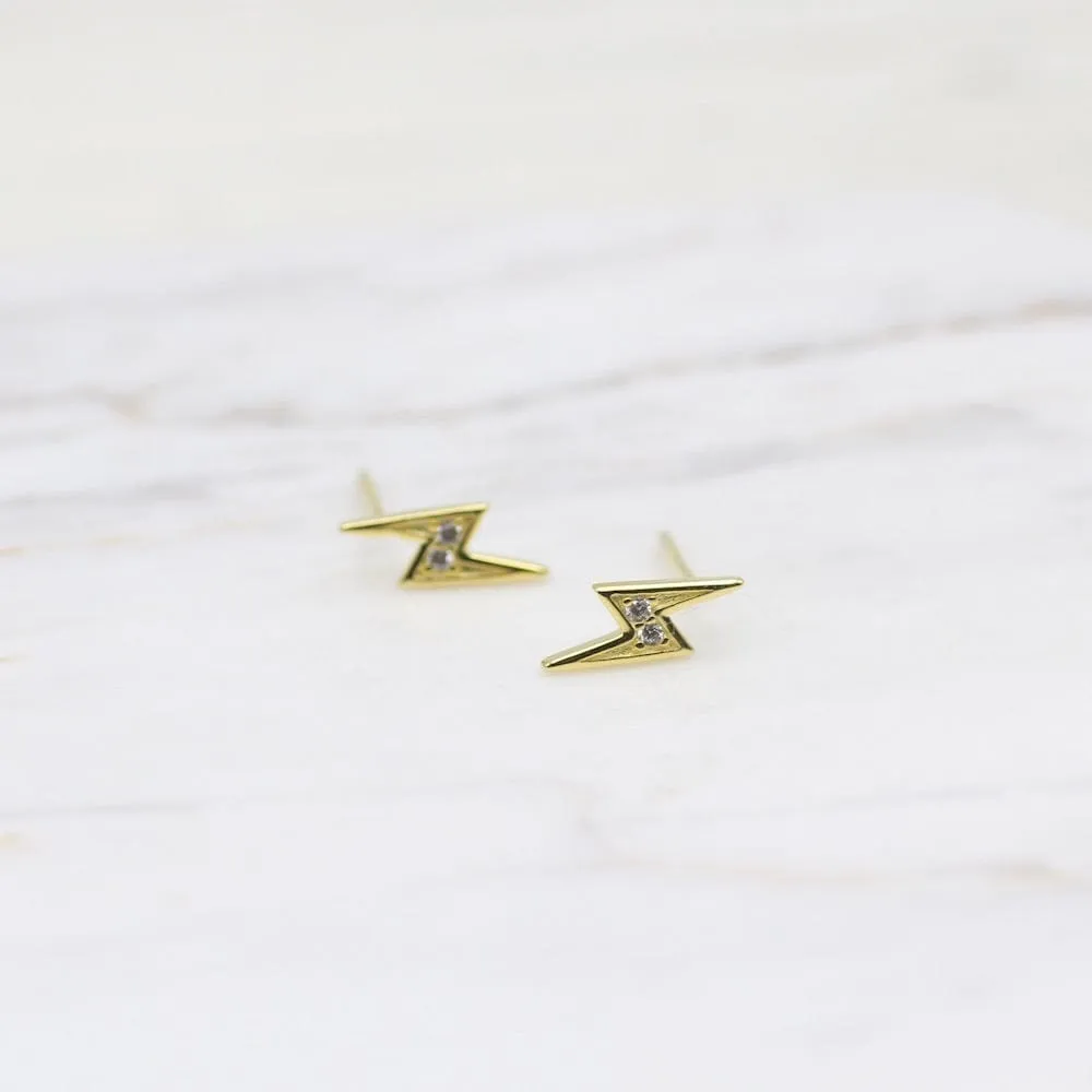 Lightning Studs in 18k Gold Plated Sterling Silver