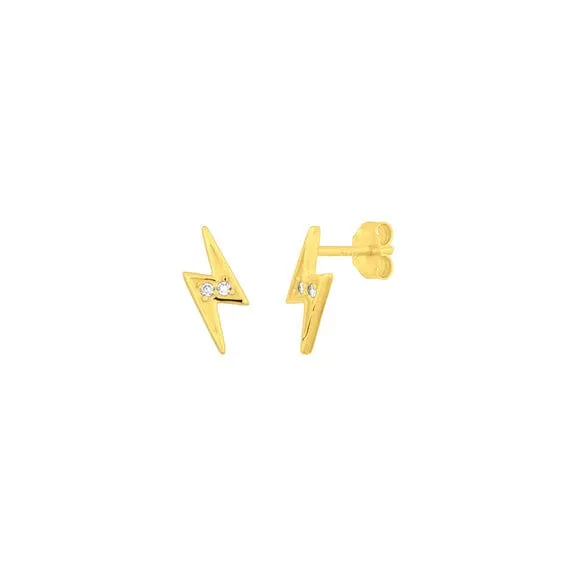 Lightning Studs in 18k Gold Plated Sterling Silver