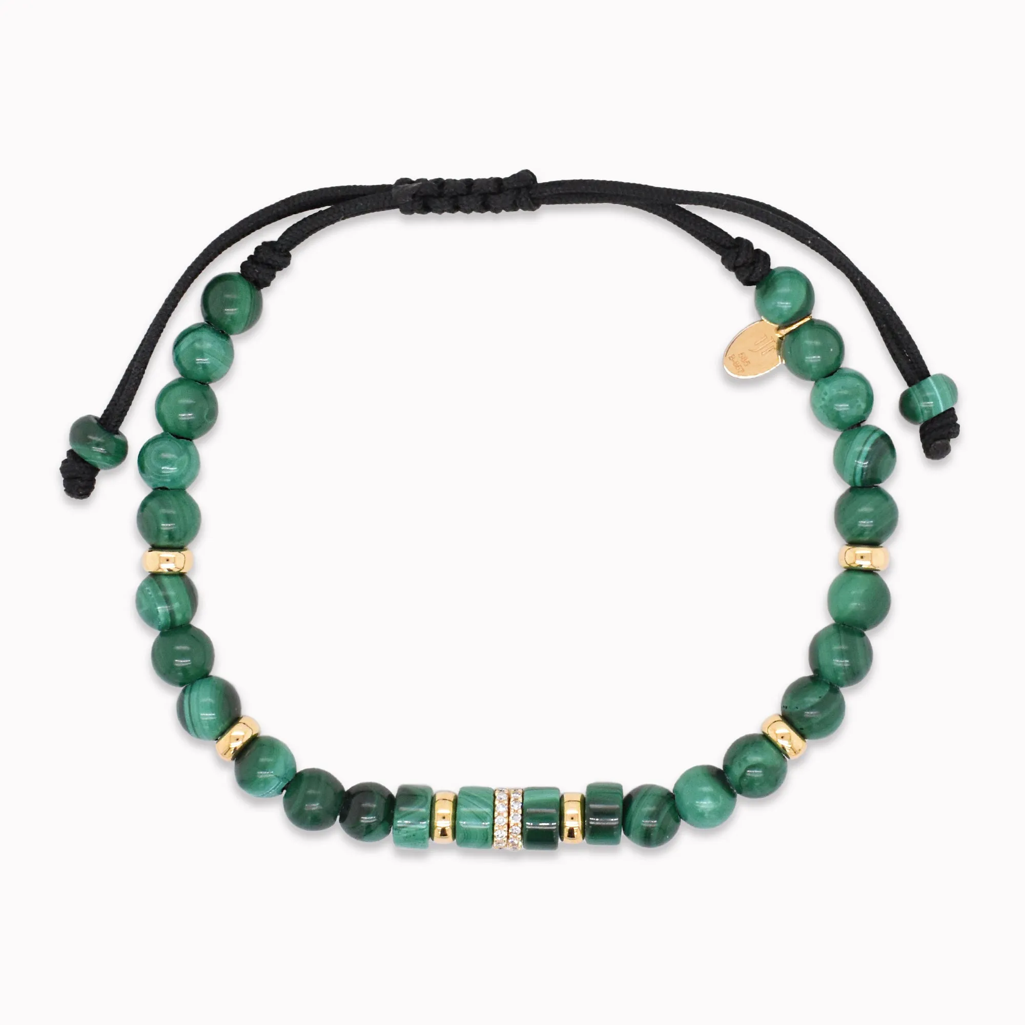 Malachite & Gold Beaded Bracelet