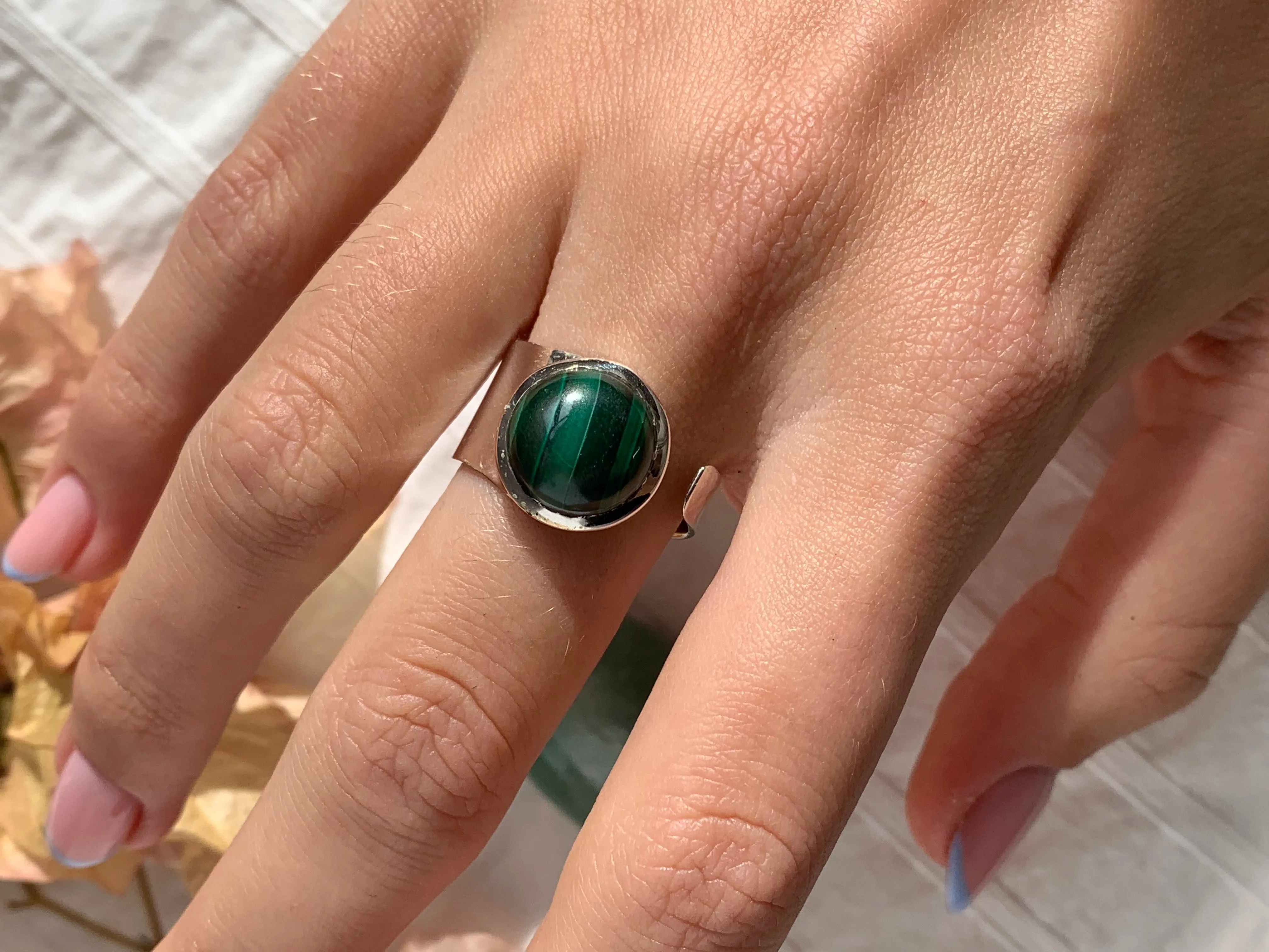 Malachite Pax Ring (Adjustable)