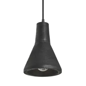 Maribo Wooden Pendant Light - 6 inch - Black