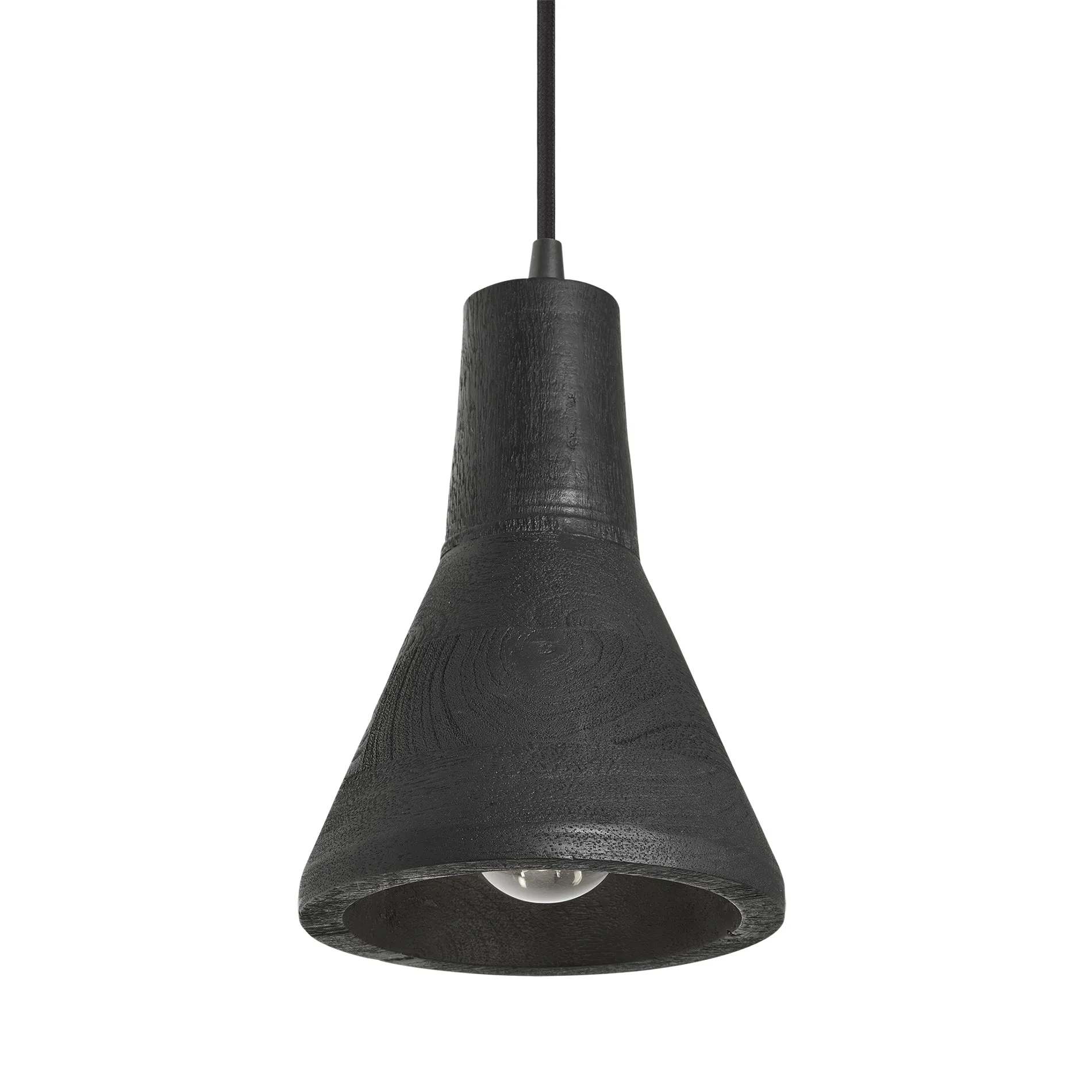 Maribo Wooden Pendant Light - 6 inch - Black