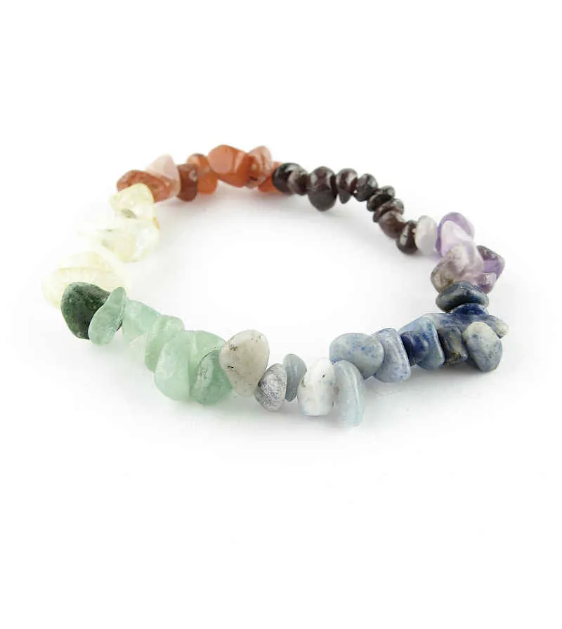 Natural Colorful Stone Chakra Stretch Bracelet