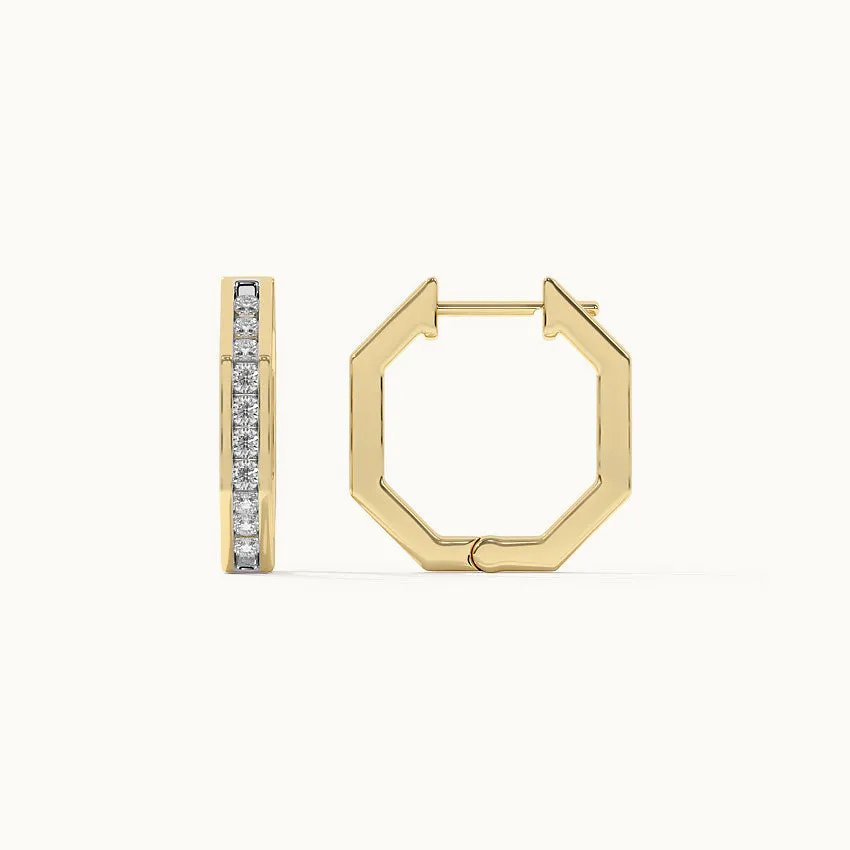 Octa Small Diamond Hoops