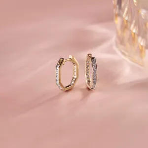 Octa Small Diamond Hoops