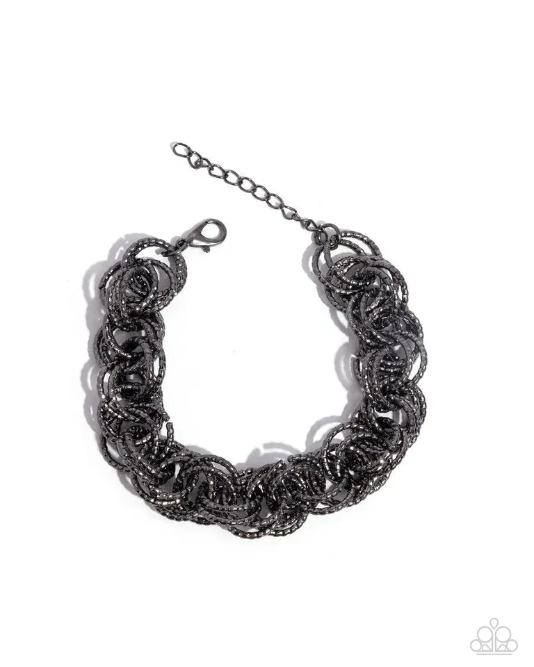 Paparazzi Bracelet ~ Audible Shimmer - Black