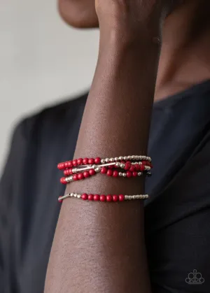 Paparazzi Bracelet ~ BEAD Between The Lines - Red