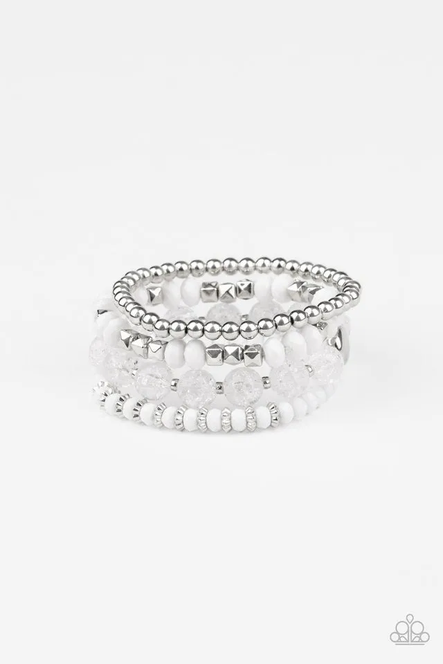 Paparazzi Bracelet ~ Layered Luster - White