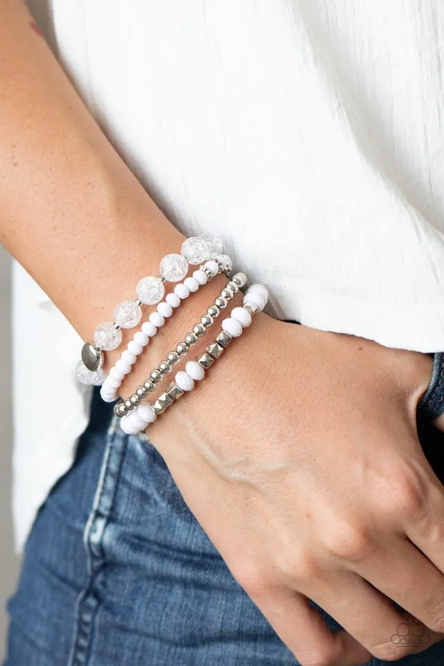 Paparazzi Bracelet ~ Layered Luster - White