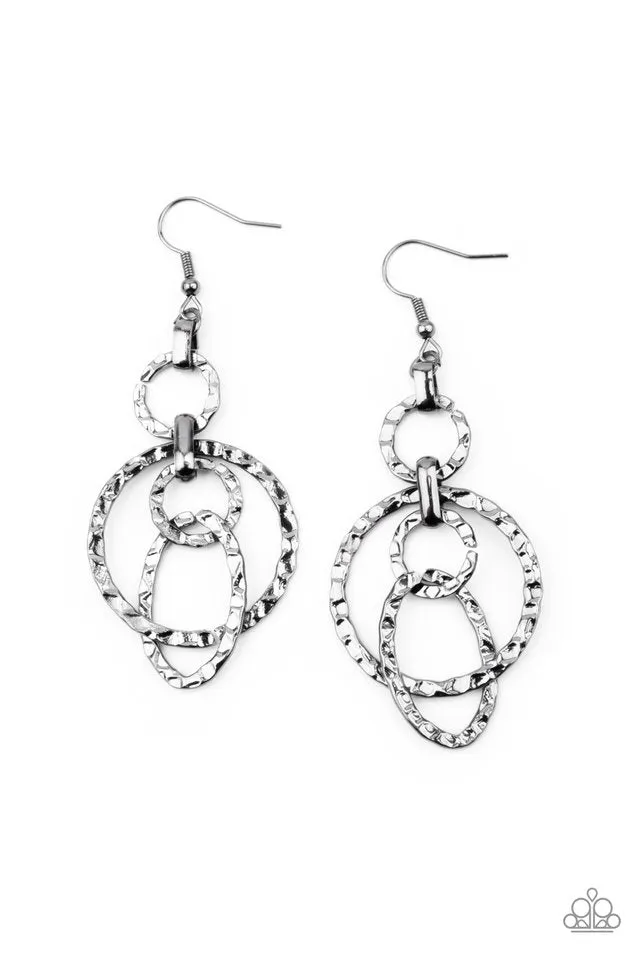 Paparazzi Earring ~ Industrial Artifact - Black