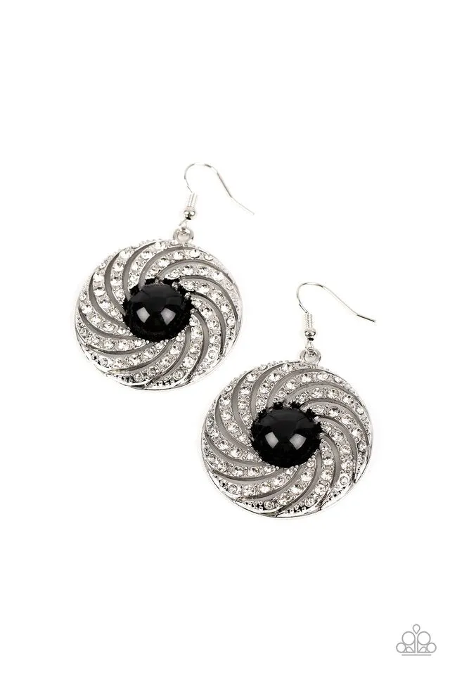 Paparazzi Earring ~ Vintage Vortex - Black