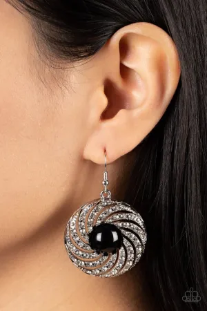 Paparazzi Earring ~ Vintage Vortex - Black